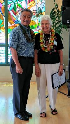 Hawaii County Senior Female Representative Doris Davis, at Statewide Luncheon with Governor Ige.